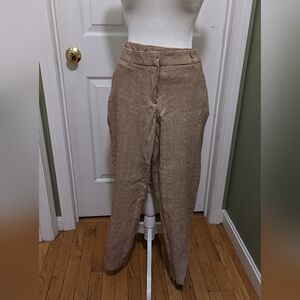 Adrienne Vittadini Brown Houndstooth Straight-Leg Pants